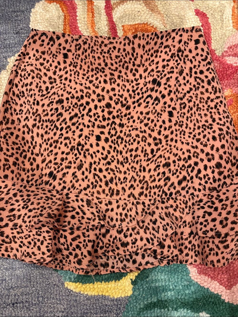 Pink cheetah print skirt